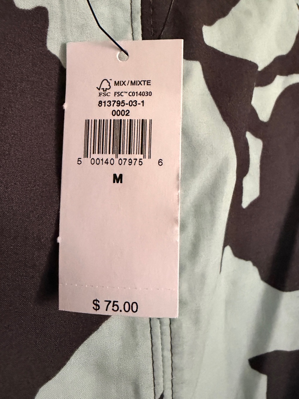 NWT | M | Pintuck Puff Sleeve Top | Abstract Mint/Black |Banana Republic Factory - Picture 8 of 16